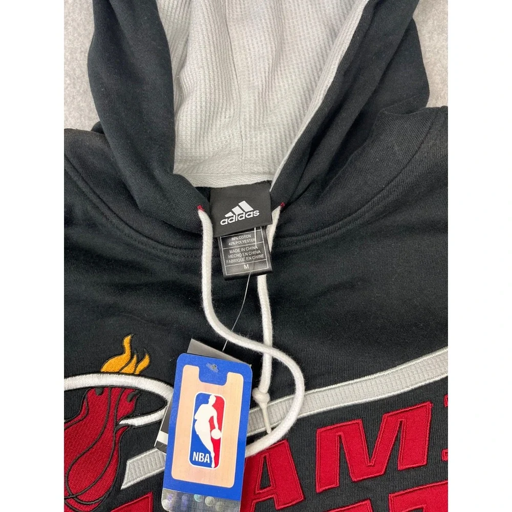 Miami Heat Basketball Playbook Sweatshirt Mens M‎ Black NBA Adidas Hoodie 2014